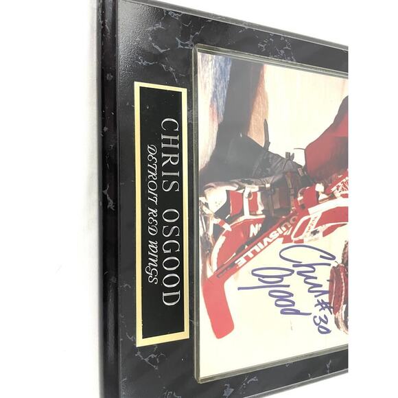 VTG Detroit Red Wings Chris OsGood #30 Hockey NFL Player Signed Autograph Plaque - Picture 6 of 13